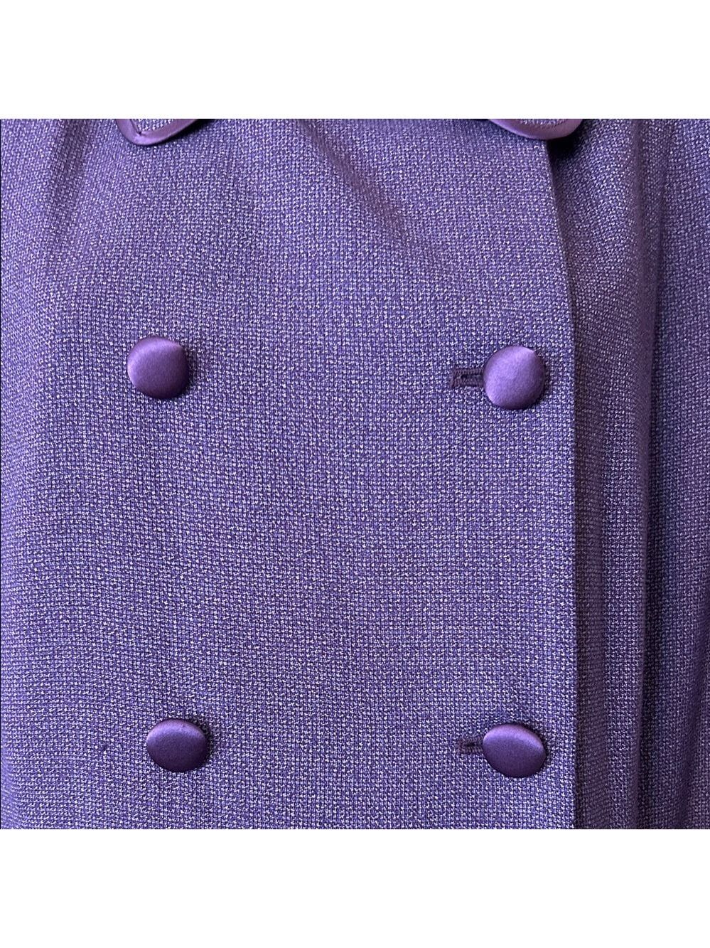 Diane Von Furstenberg Double-Breasted Violet Silk Frock Coat size M - Picture 3 of 10
